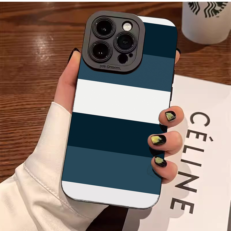 Phone Cases Samsung S23 - Blue White Striped Pattern Phone Case