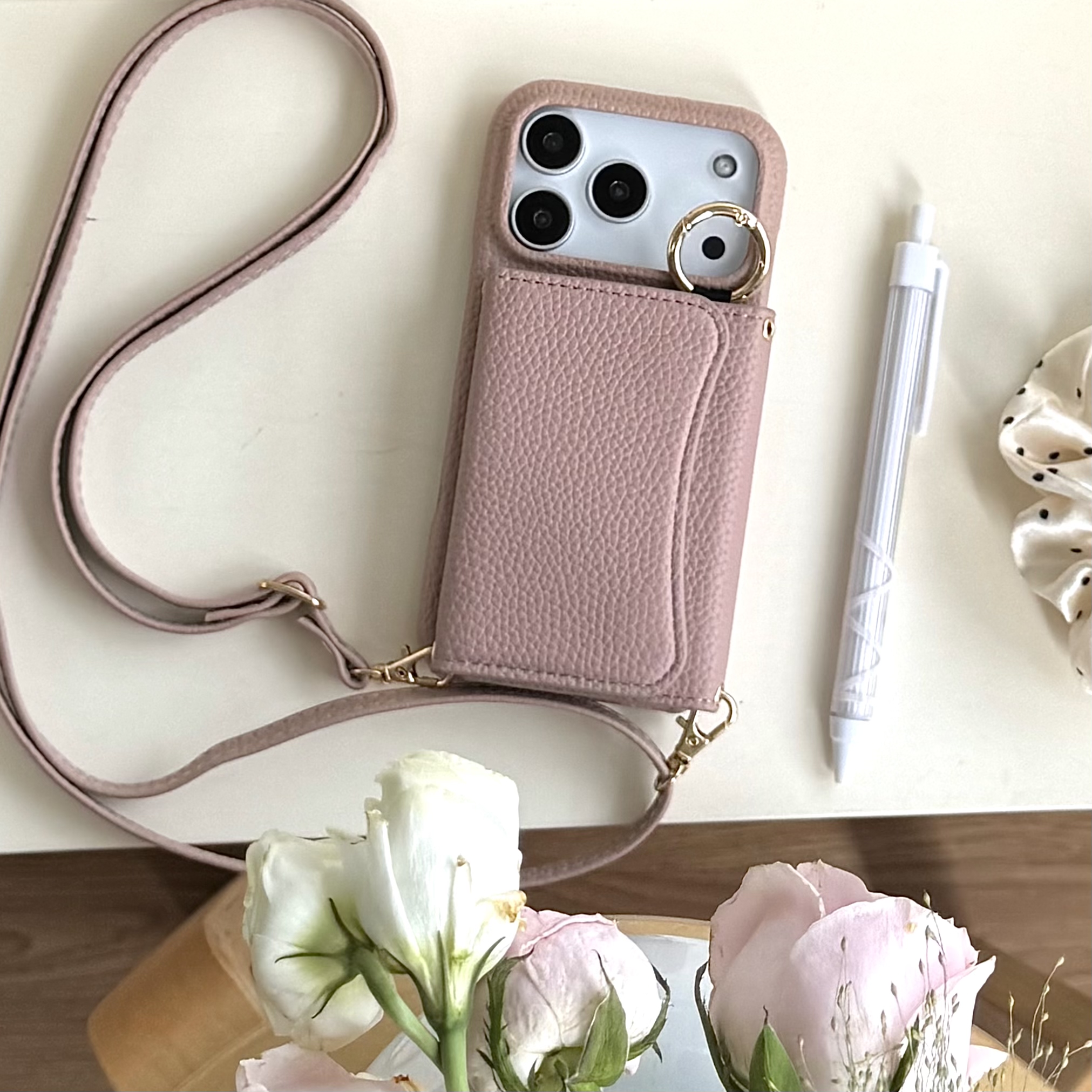 Phone Cases With Wallet - Semi-Circular Crossbody Ring Holder Magnetic Wallet