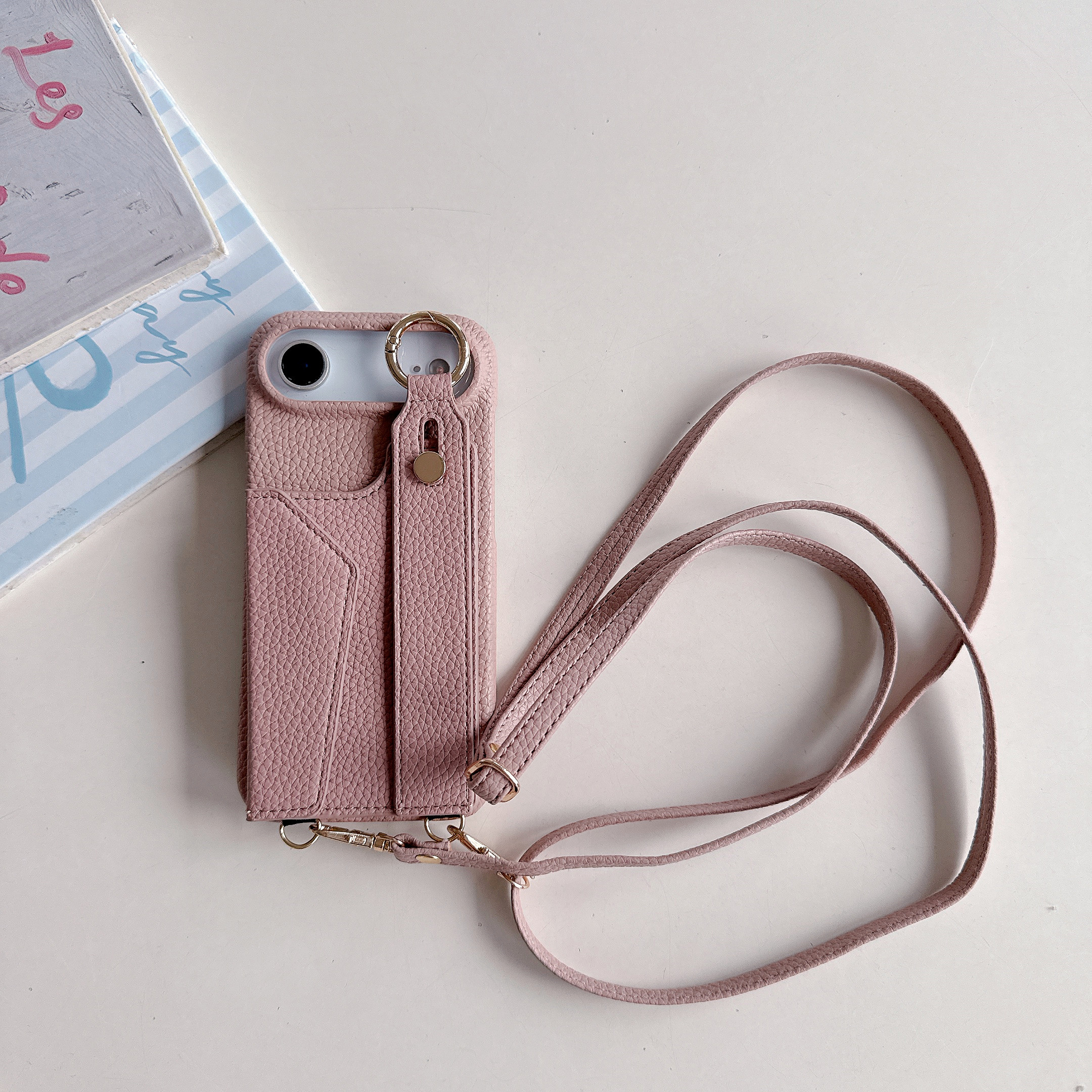 Phone Cases With Wallet - Wrist Strap Crossbody Ring Holder Cards