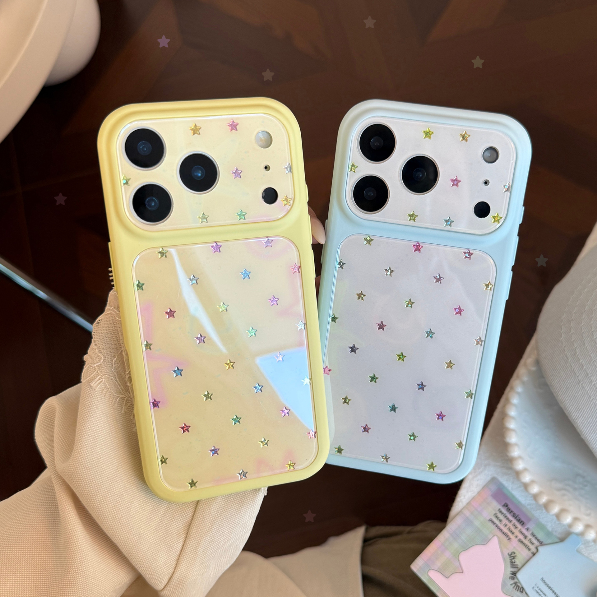 Phone Cases Iphone 16 Pro - Korean Full Screen Gilding Colorful Stars