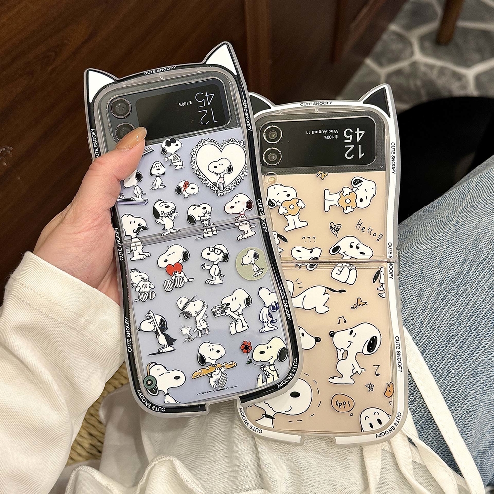 Phone Cases Z Flip 7 - 3D Cute Cartoon Snoopy Charlie Brown