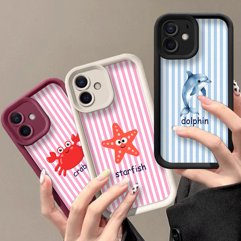 Phone Cases Pixel 10 Pro - Summer Cool Shark Crab Striped Printed
