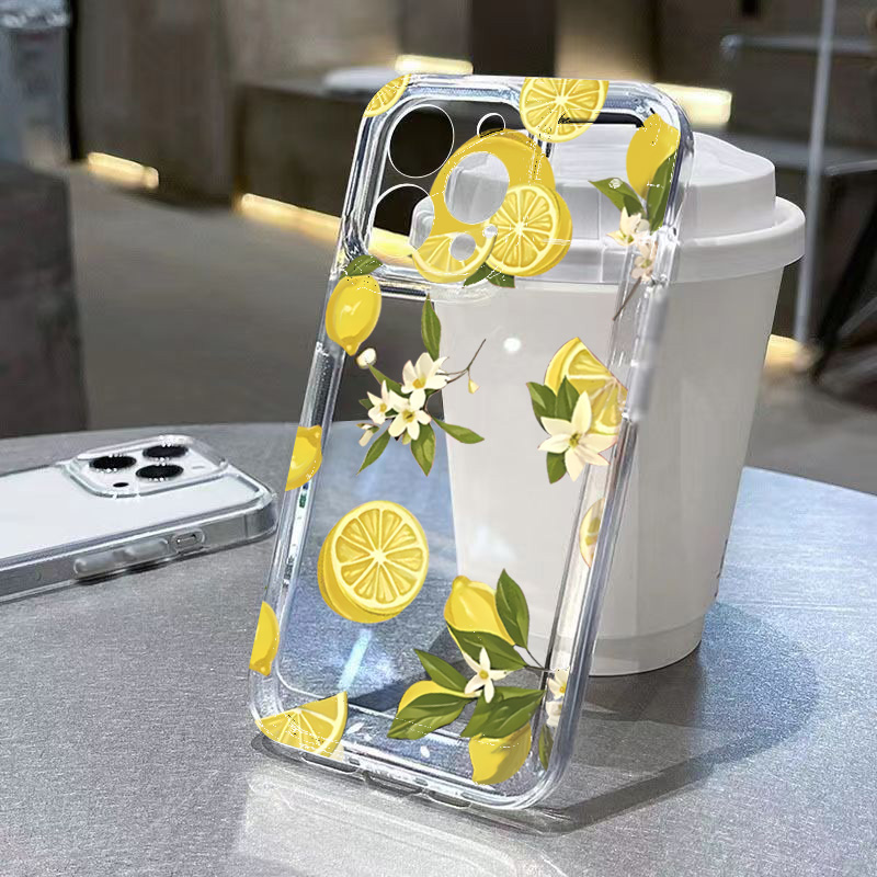 Phone Cases Samsung S23 - Summer Fruit Lemon Flower Clear Phone