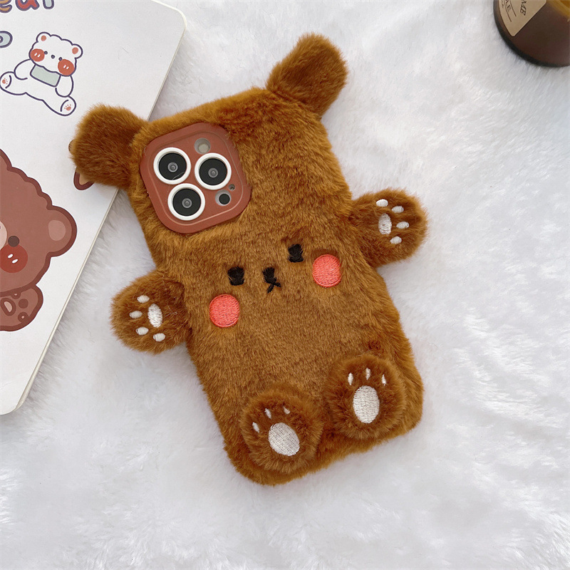 Korean 3D Cartoon Bear Fluffy  – Phone Cases 13 recenzja i cena