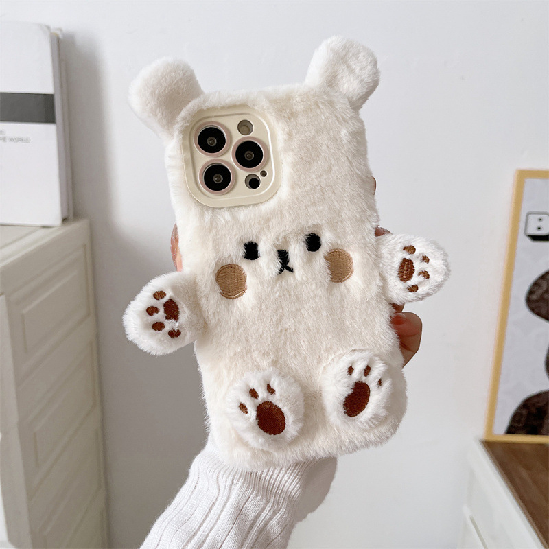 Korean 3D Cartoon Bear Fluffy  – Phone Cases 13 recenzja i cena