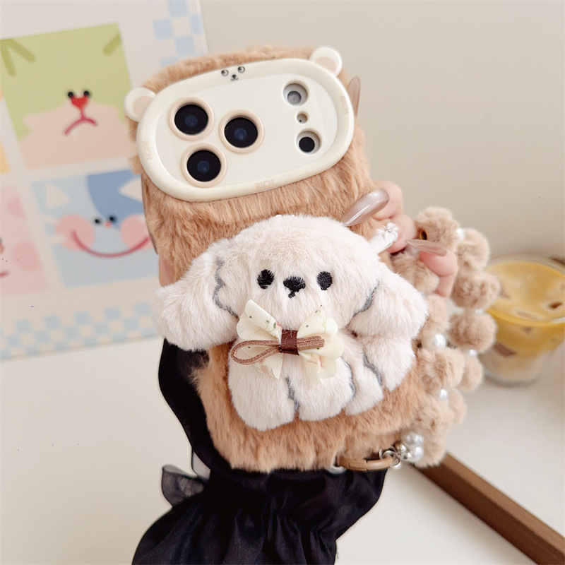 3D Cartoon Bowknot Puppy Warm  – Phone Cases Iphone 16 Pro recenzja i cena