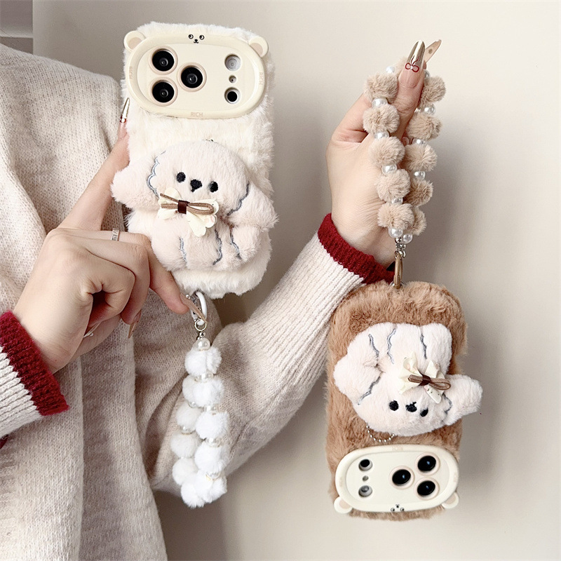 3D Cartoon Bowknot Puppy Warm  – Phone Cases Iphone 16 Pro recenzja i cena