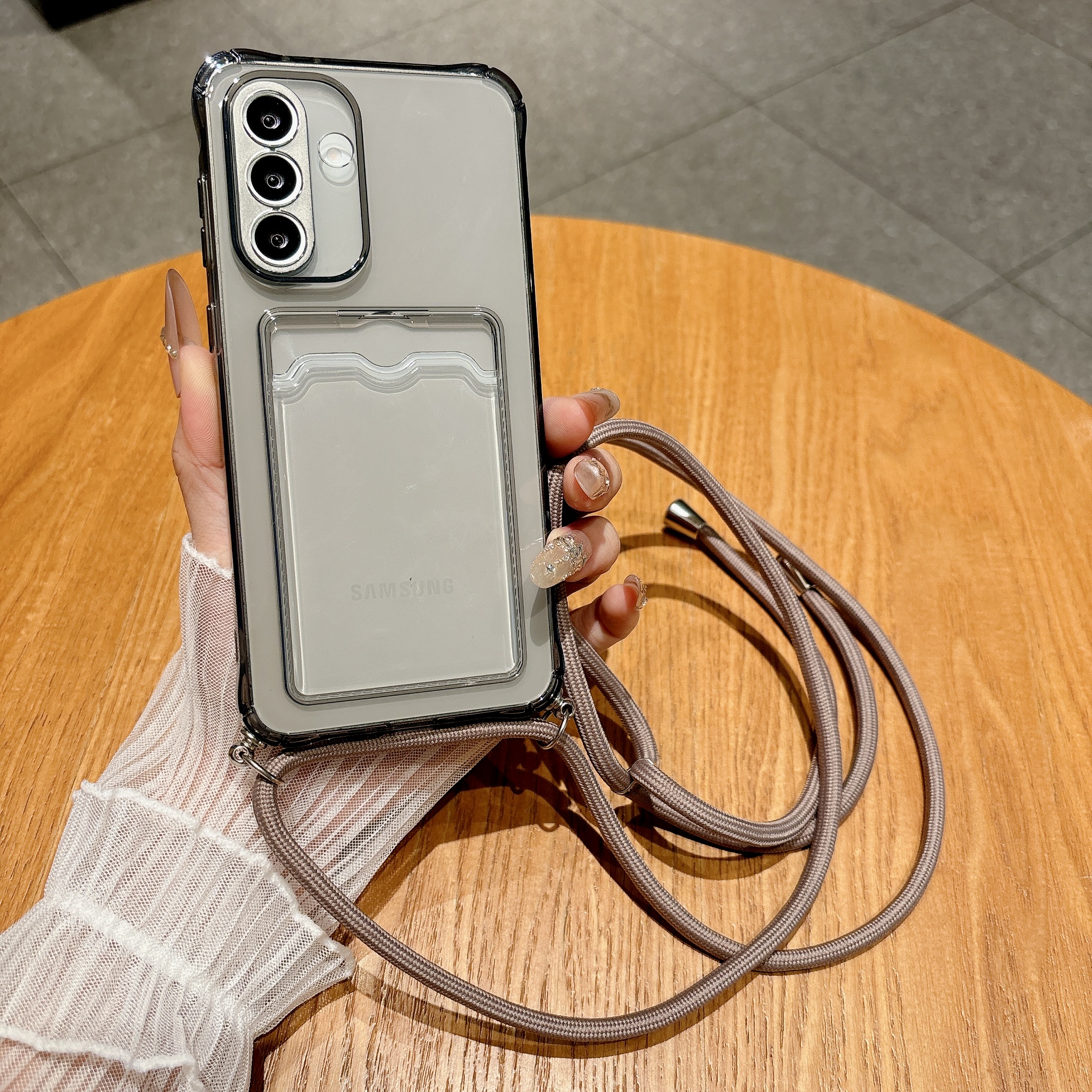Light Gray Crossbody Strap Car – Phone Cases With Wallet recenzja i cena