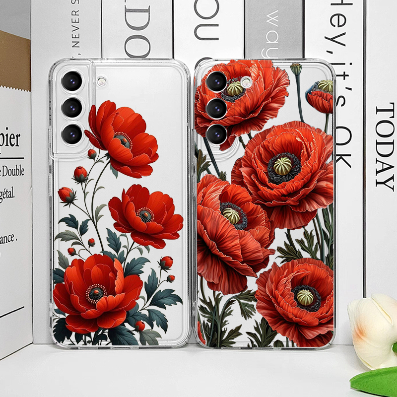 Poppy Flower Bloom Hot Red Flo – Phone Cases For Samsung A14 recenzja i cena