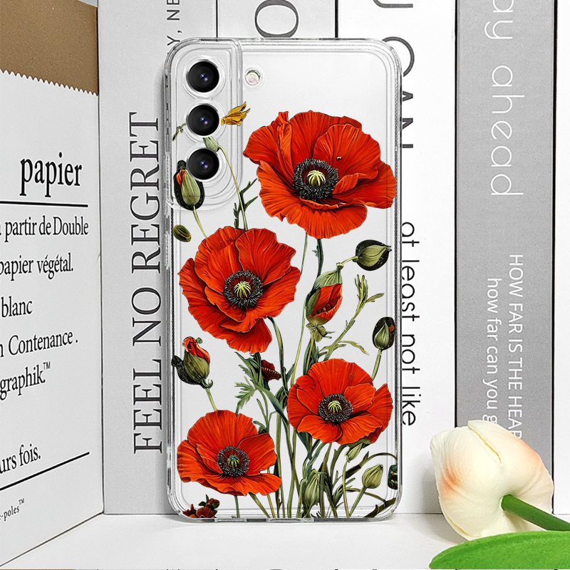 Poppy Flower Bloom Hot Red Flo – Phone Cases For Samsung A14 recenzja i cena