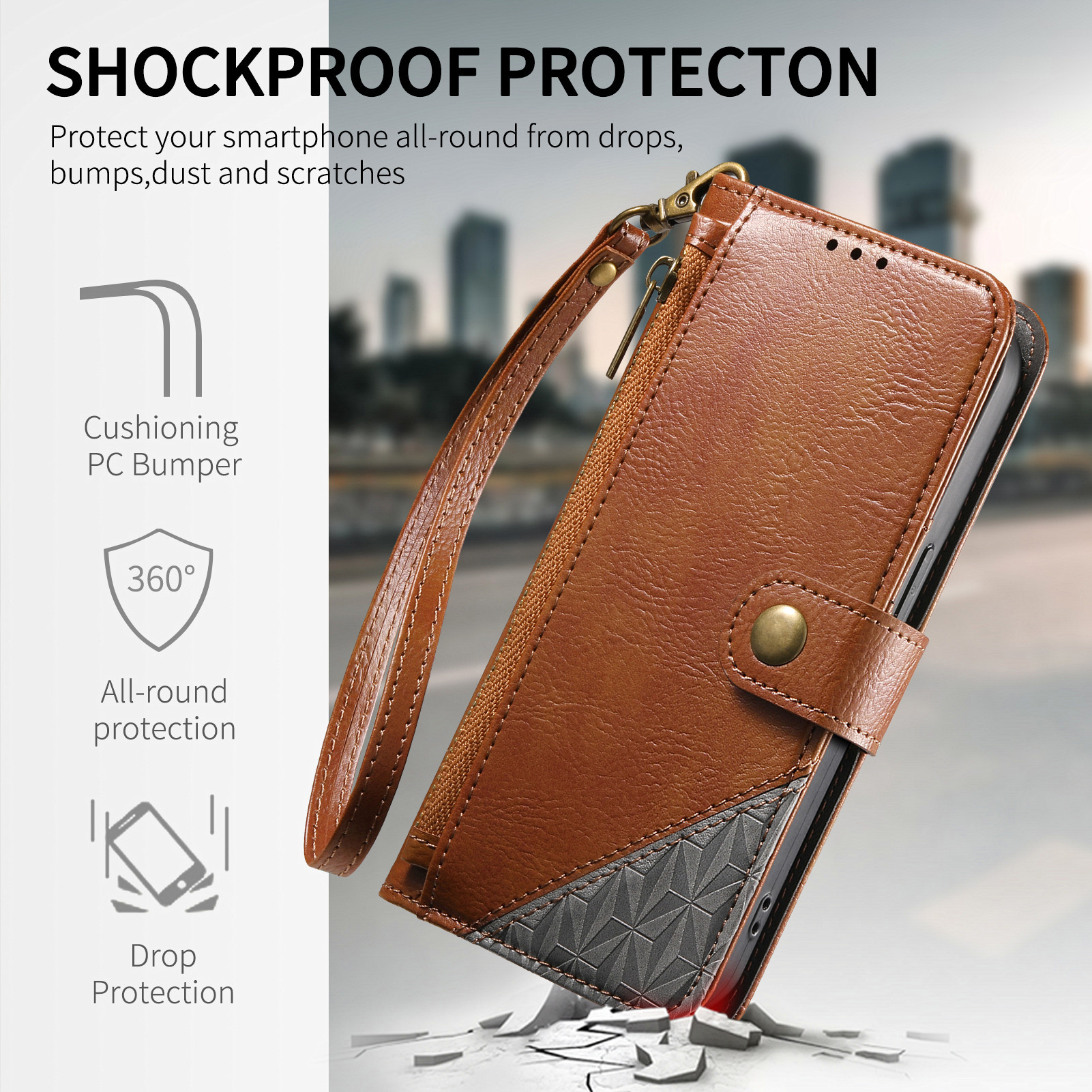 Zipper Wallet Leather Case For – Phone Cases With Wallet recenzja i cena
