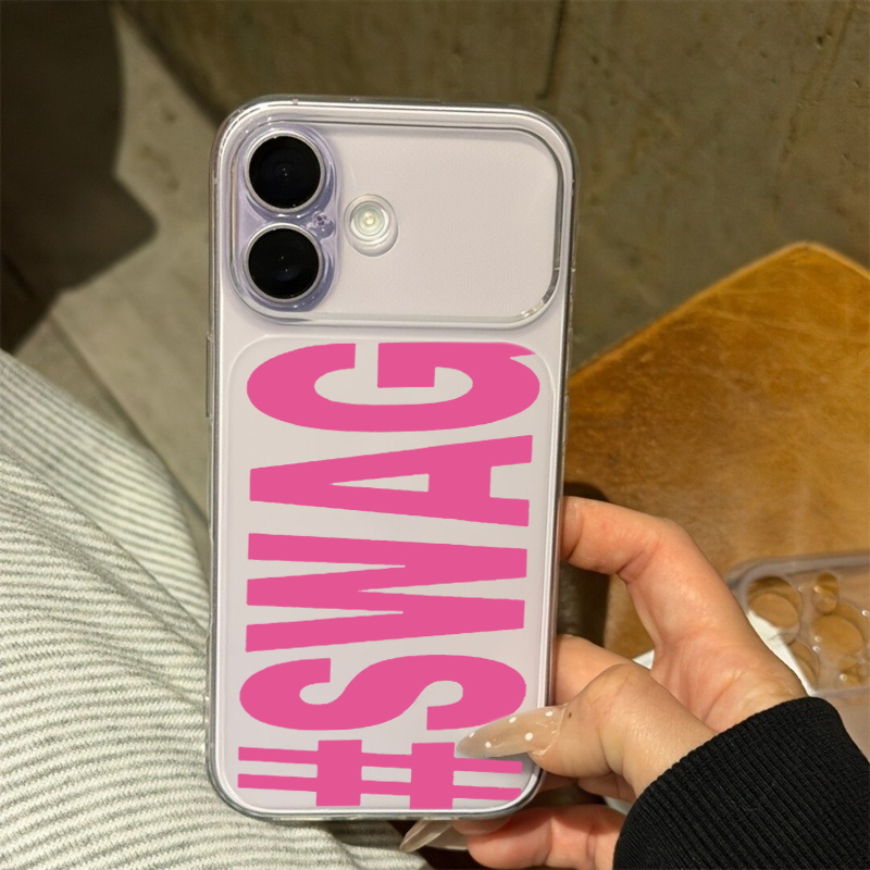 Hot Pink Black SWAG Letter Cle – Phone Cases Pink recenzja i cena