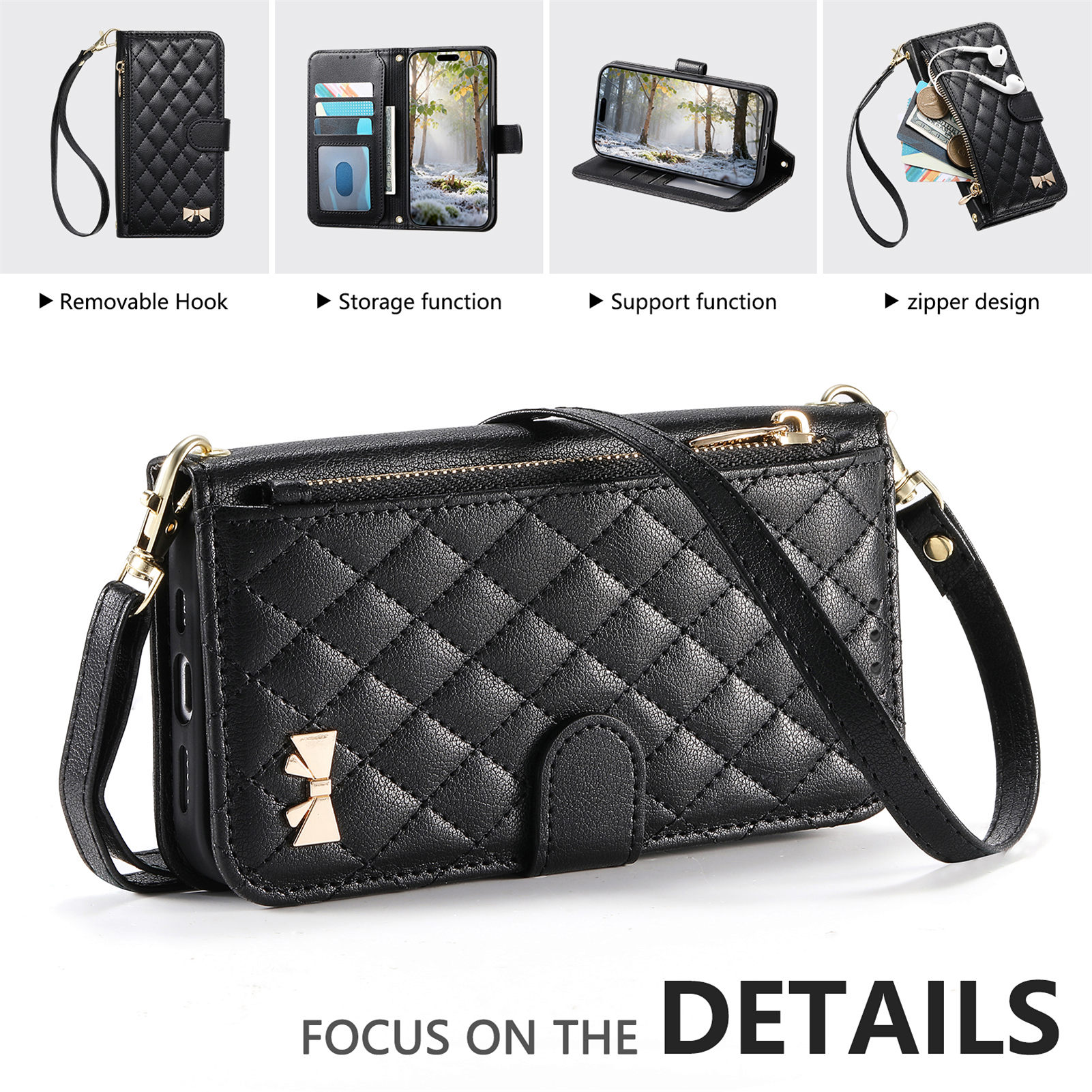 PU Leather Zipper Crossbody Wr – Phone Cases With Wallet recenzja i cena