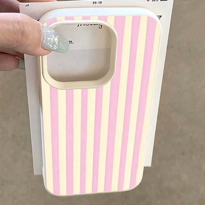 Simple Pink Vertical Striped L – Phone Cases Pink recenzja i cena