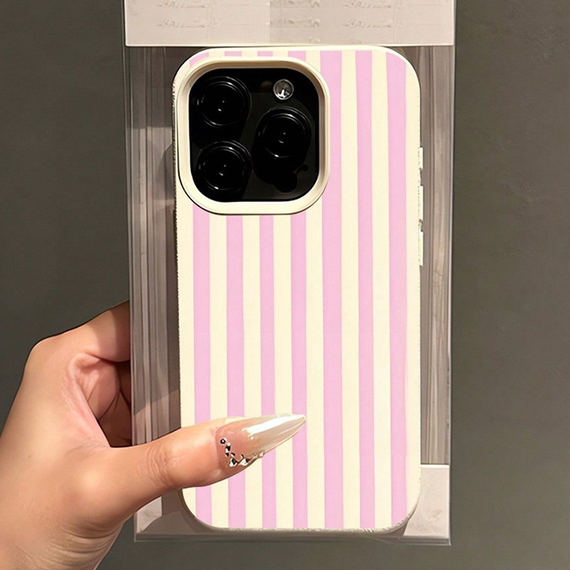 Simple Pink Vertical Striped L – Phone Cases Pink recenzja i cena