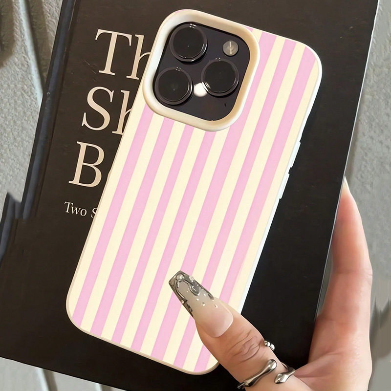 Simple Pink Vertical Striped L – Phone Cases Pink recenzja i cena