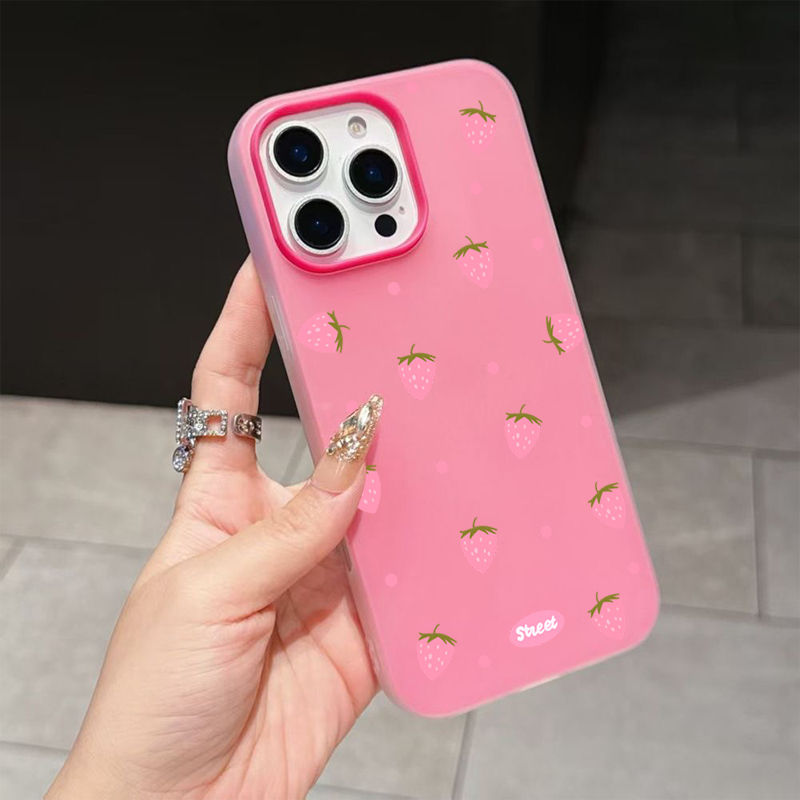 Sweet Pink Strawberry Pattern  – Phone Cases Pink recenzja i cena