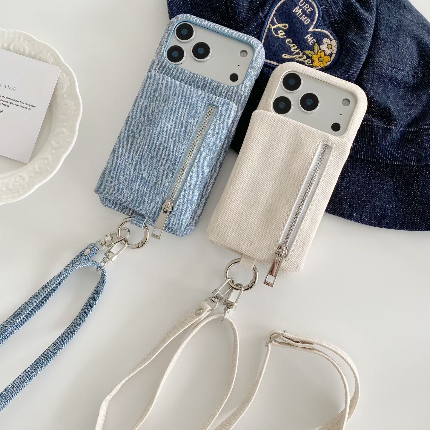 Jeans zipper money wallet card – Phone Cases With Wallet recenzja i cena
