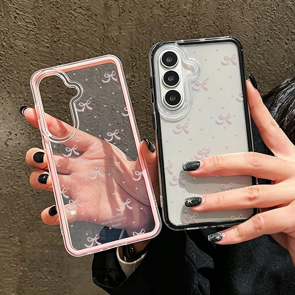 Cute Pink Bow Soft Phone Case  – Phone Cases Pink recenzja i cena