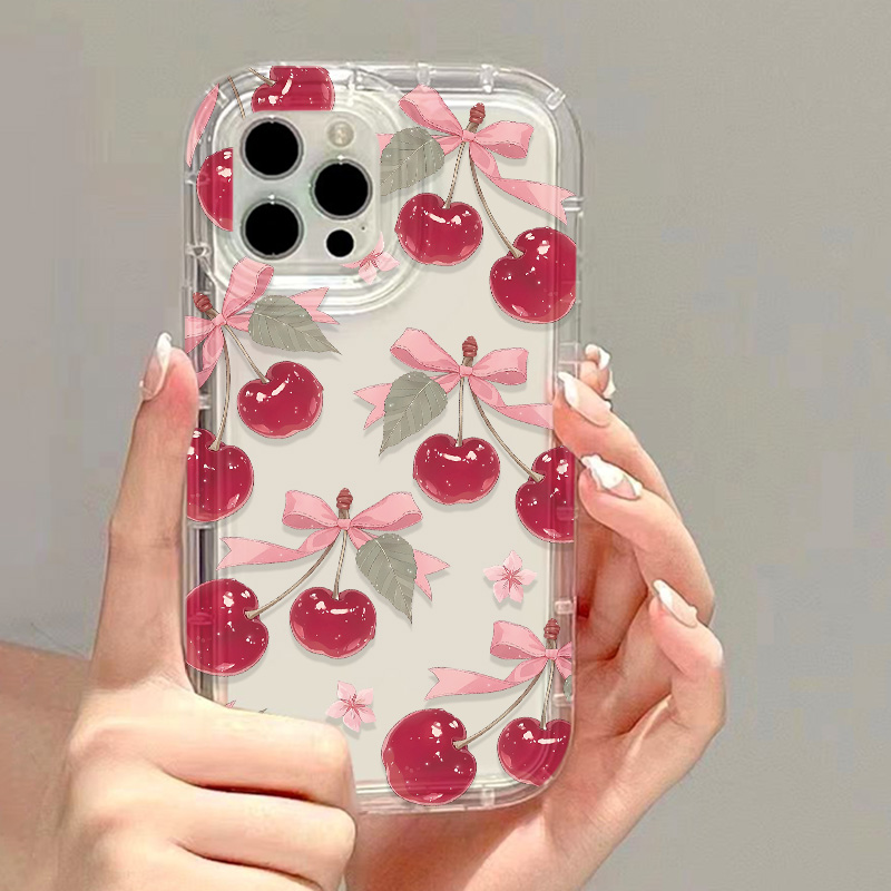 Korean Cute Cherry Bow Phone C – Phone Cases Cute Iphone 13 recenzja i cena