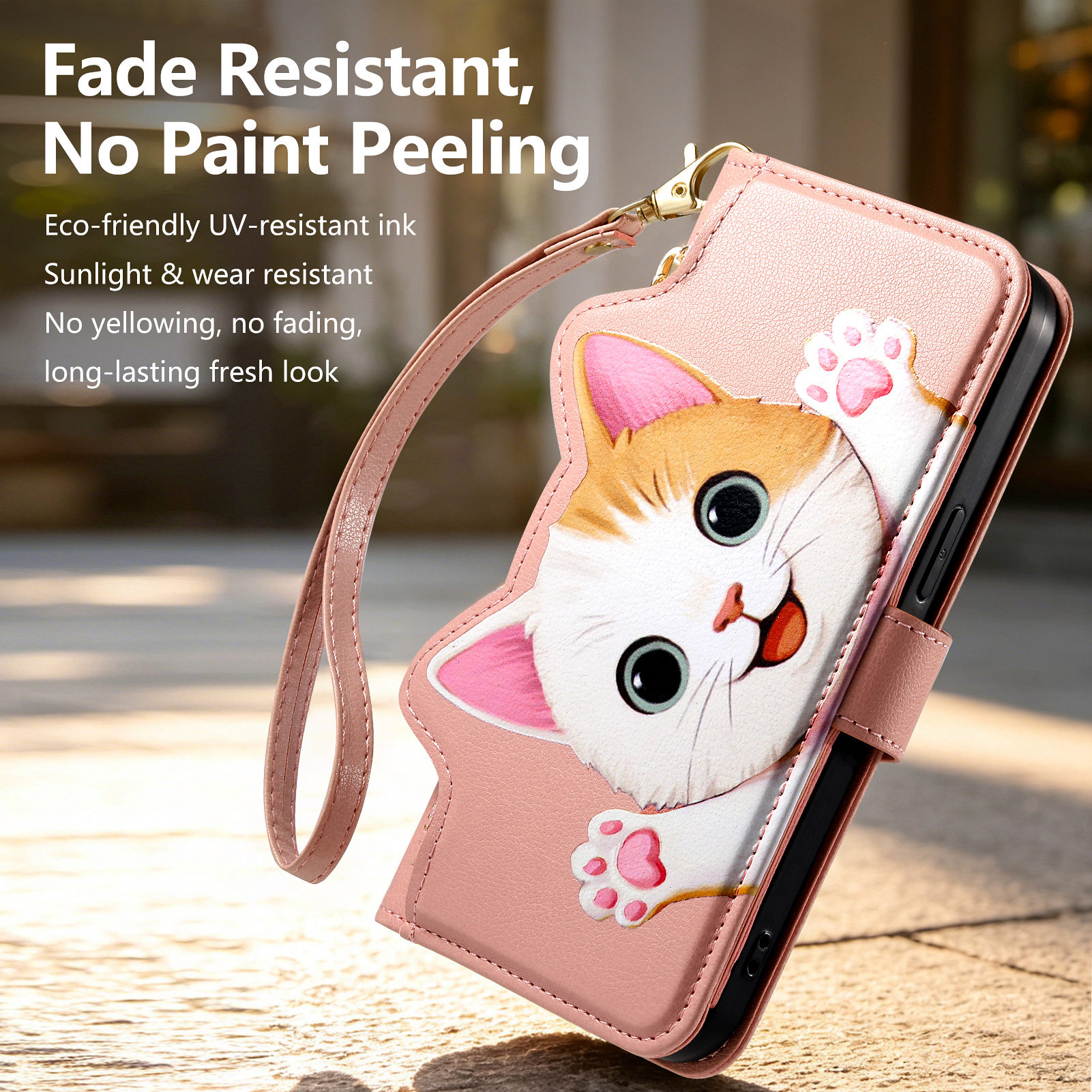 Cute Cat PU Leather Zipper Wri – Phone Cases With Wallet recenzja i cena