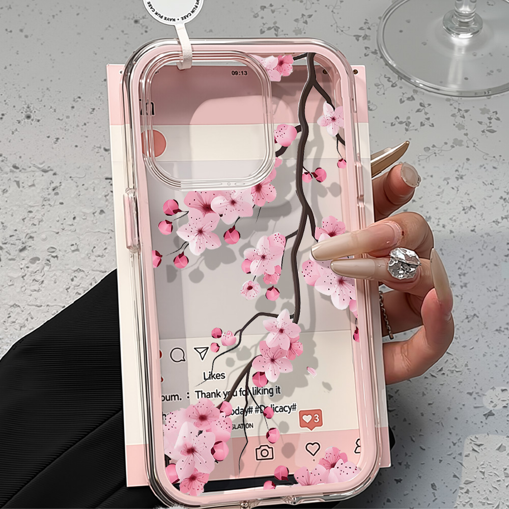 2in1 Pink Flower Case For iPho – Phone Cases Pink recenzja i cena