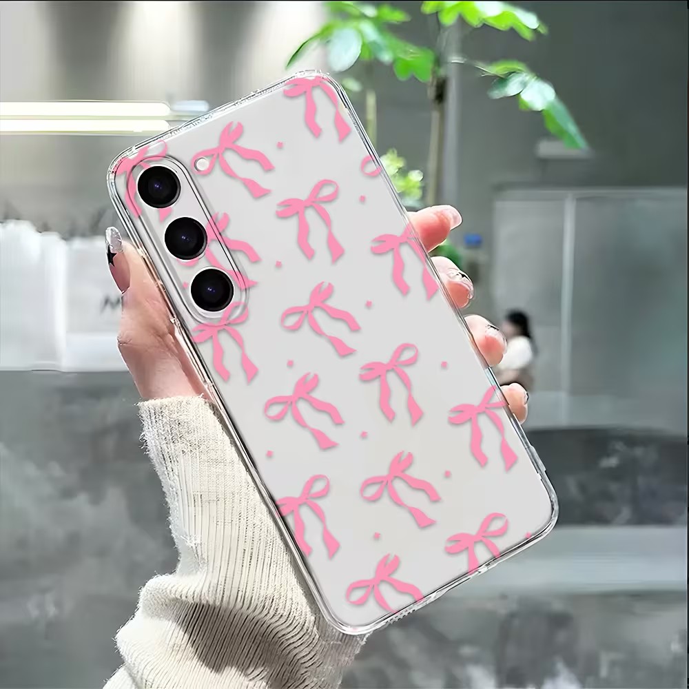 Pink Ribbon Bow Soft TPU Phone – Phone Cases Pink recenzja i cena