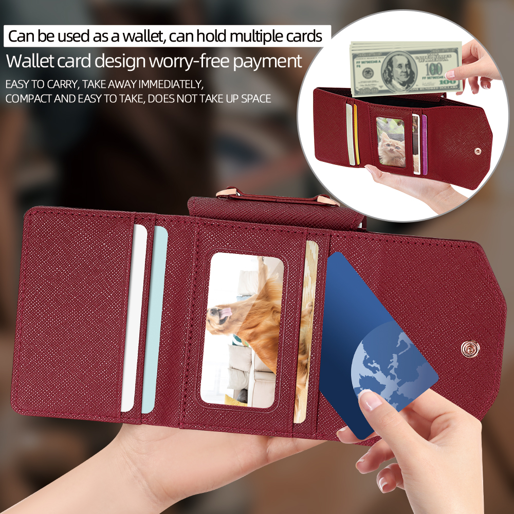 VIETAO Dark Red PU Leather Wal – Phone Cases With Wallet recenzja i cena